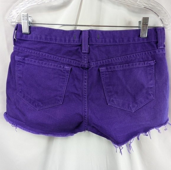 J Brand Cut Off Short Bright Purple Sz 26 - Picture 6 of 10